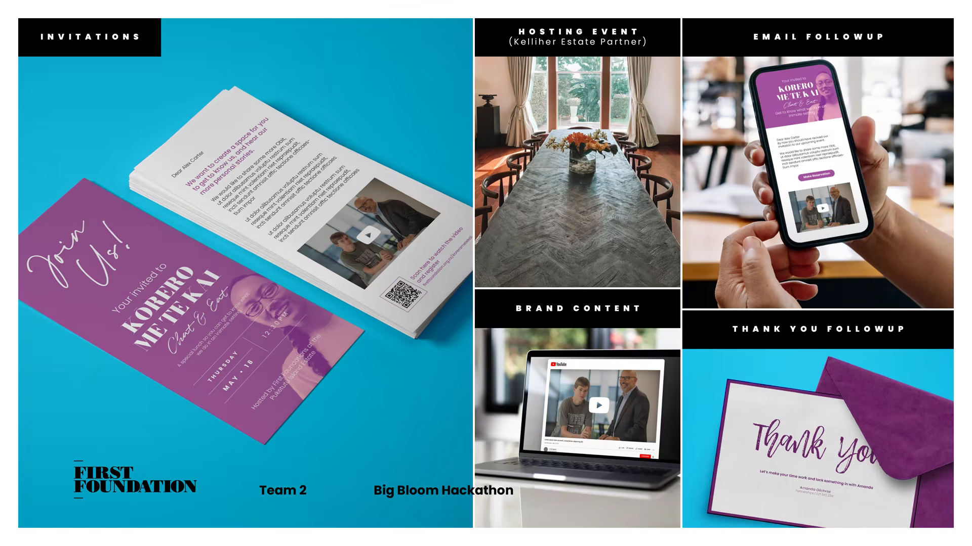 Kōrero me te Kai campaign collateral spread from the First Foundation deck