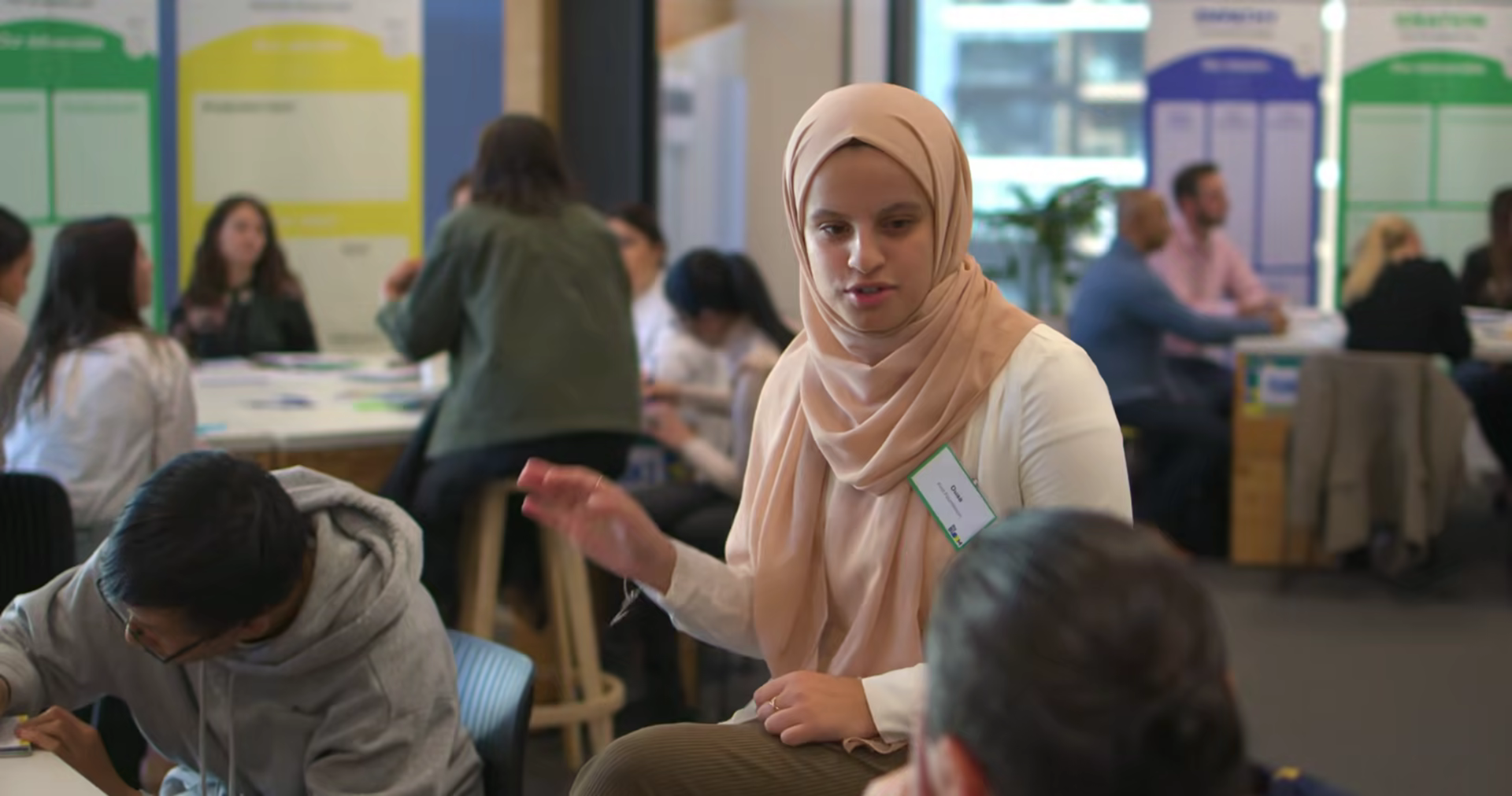 A participant talking an idea through at the empathy stage