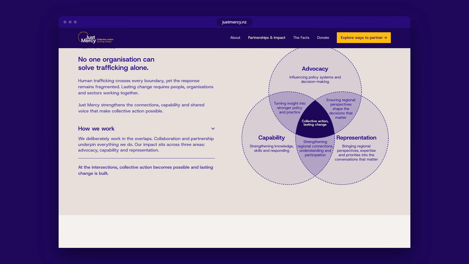 The Theory of Change diagram on the About page