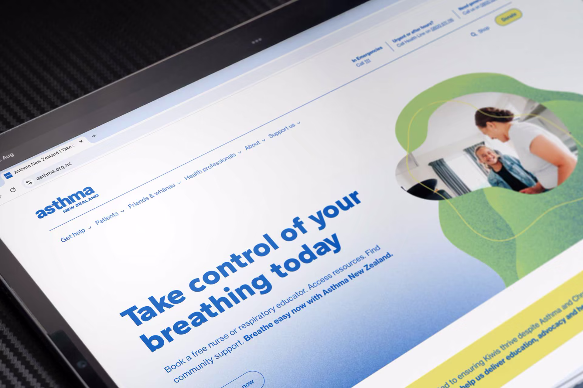 The rebuilt Asthma New Zealand website
